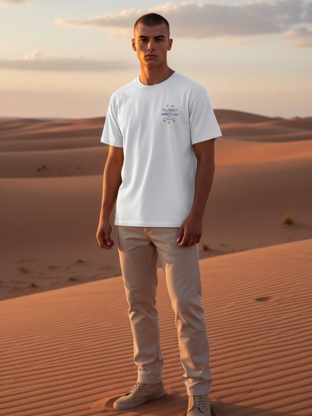 Common People White USA Graphic Short Sleeve Crew Tee